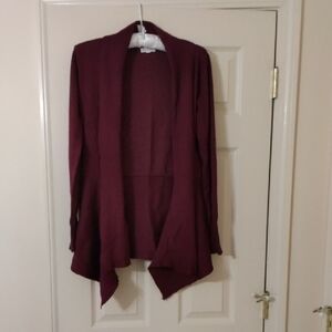 Women’s Open Front Maroon Cardigan Sweater
